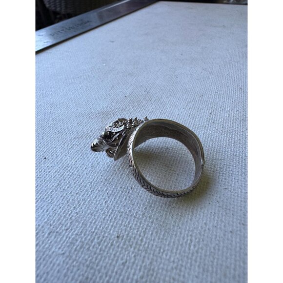 Vintage Sterling Silver Dragon Ring Size 7.5 Adjustable - Picture 5 of 9